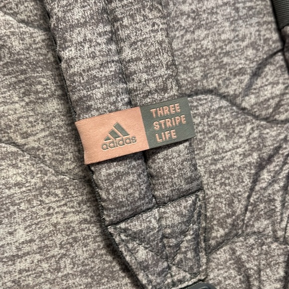 Adidas three stripe life backpack grey with pink trim EUC like new adjustable - Picture 8 of 9